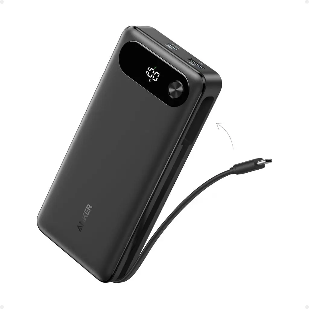 Anker Power Bank 20000mAh 87W Portable Charger with Built-in USB-C Cable - A1383H11